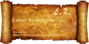 Later Krisztina névjegykártya